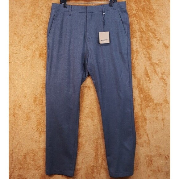 BURBERRY Wool Dress Pants Mens Size 52 Gray Italy Tailored Luxury